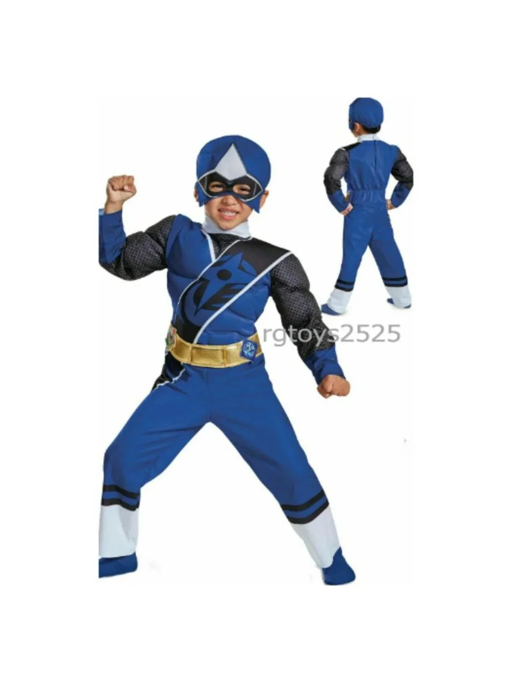 Power Rangers Ninja Steel Blue Toddler Muscle Costume New